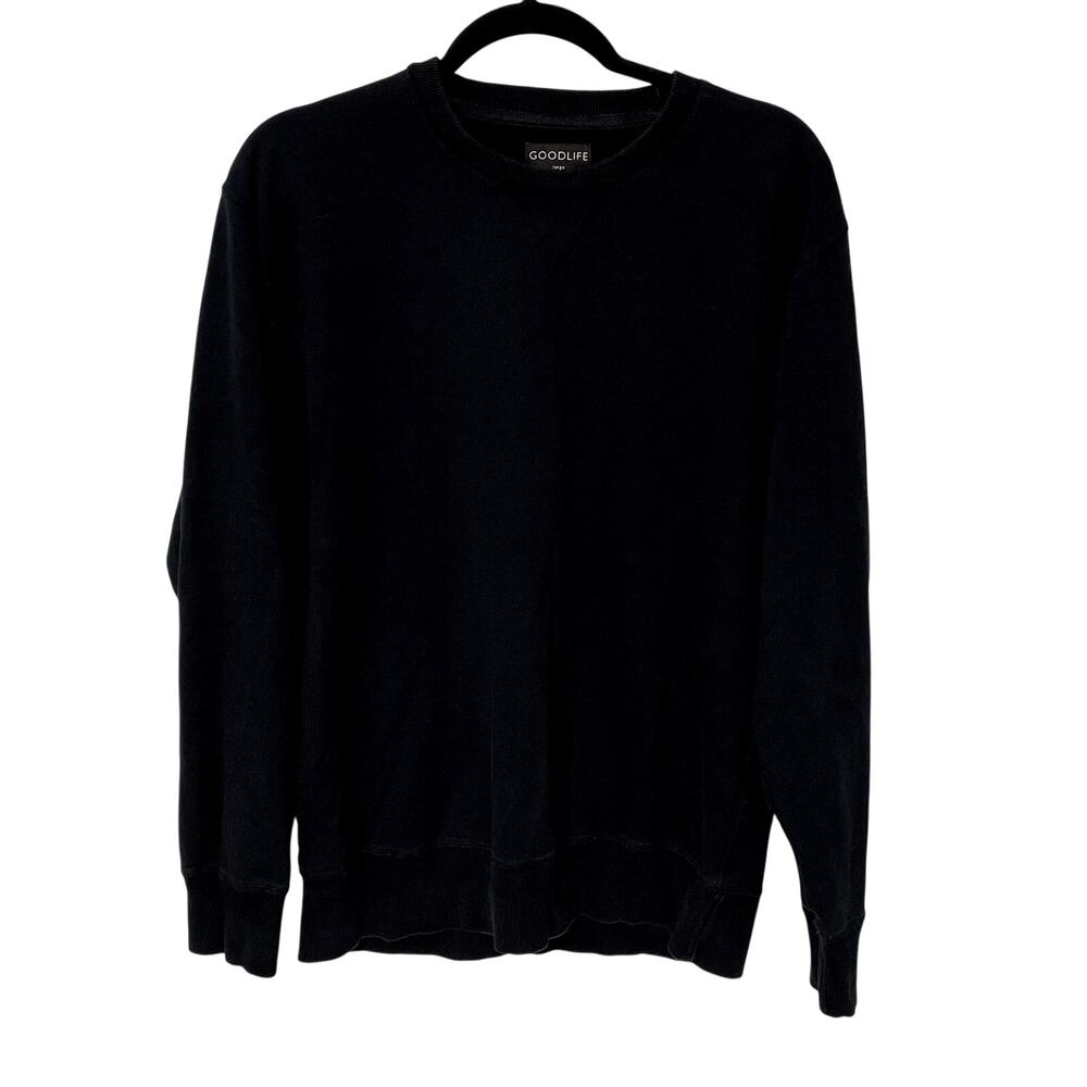 Goodlife Mens Black Sweatshirt Crew Neck L Basic Minimalist Casual